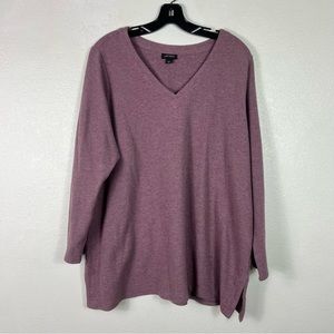 J. Jill Wearever collection purple speckled pullover v-neck sweater XL